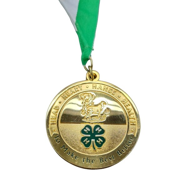 Vintage 4H Dog Show Medals Lot of 4 Metal Collection Osage County Fair Kansas - Picture 4 of 14